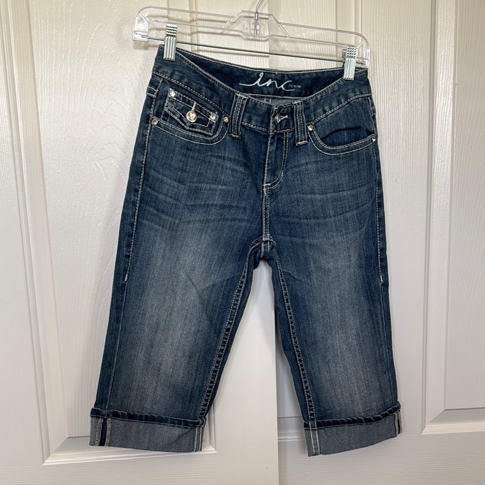 INC International Concepts Blue Ankle Cropped Jeans